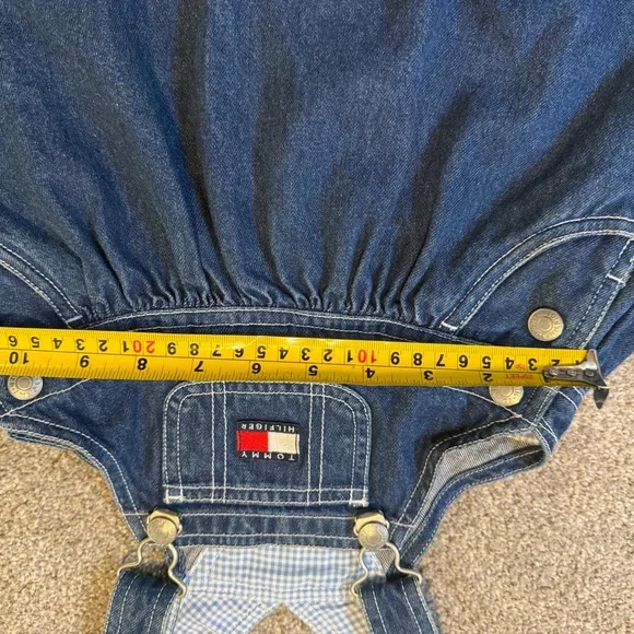 Y2K Vintage Tommy Hilfiger Baby Denim Overall Dress 12–18M - Picture 3 of 5